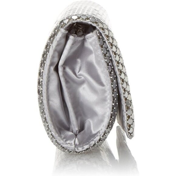 ❤️Metal Mesh Roll Bag Clutch Purse 4.5" x 7.5" x 2" Shoulder Chain Included - Picture 3 of 6